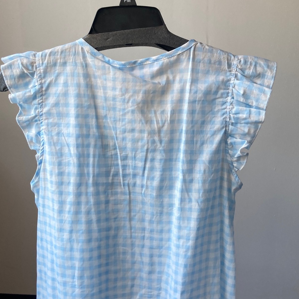 Jasmine Rose Petite gingham print nightgown cotton lightweight smock detail PM - Picture 9 of 17